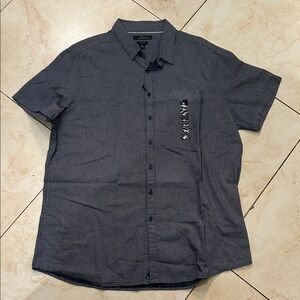 Marc Anthony Dark Blue Casual Button Down Shirt